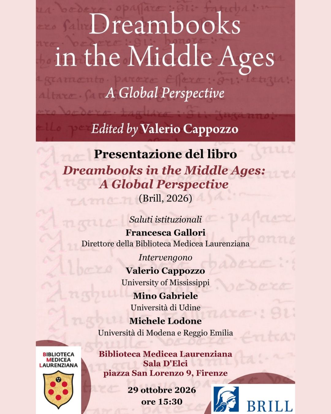 Presentazione del libro: Dreambooks in the Middle Ages: A Global Perspective